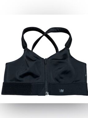 SHEFIT Flex Sports Bra Zip Front Close Black Medium Support Wire Free Medium